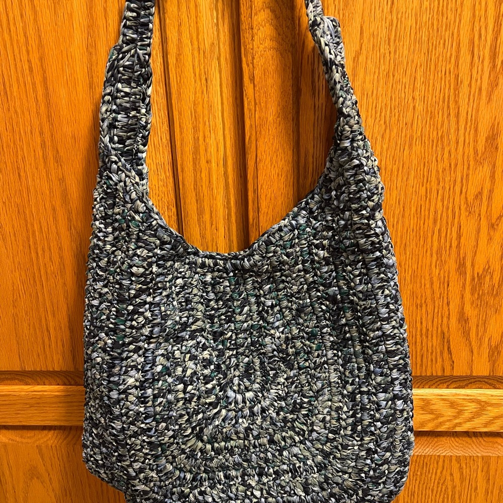 The Sak Blue and White Woven Hobo Bag - Picture 3 of 3
